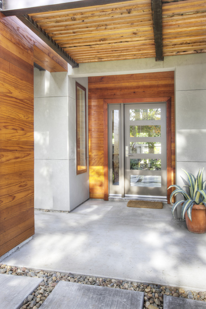 Entry Door with Sidelights Entry Contemporary with Concrete Concrete Exterior Concrete