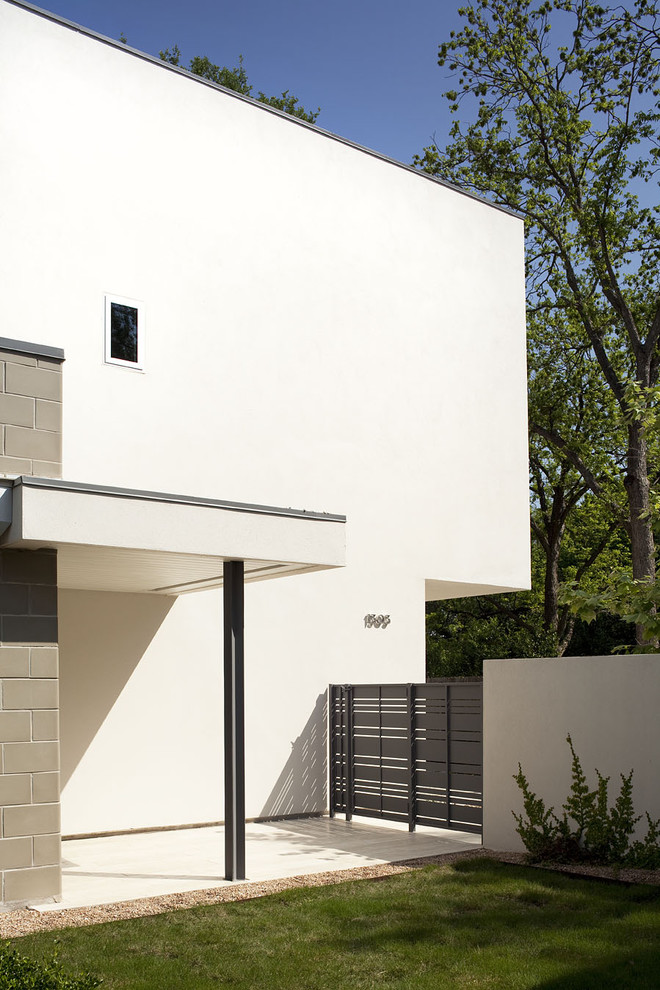 Entry Gate Designs Exterior Modern with Cantilever Flat Roof French
