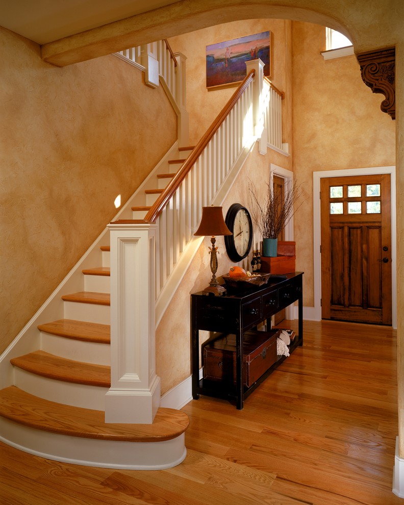 Entryway Round Table Entry Traditional with Banister Console Table Entry