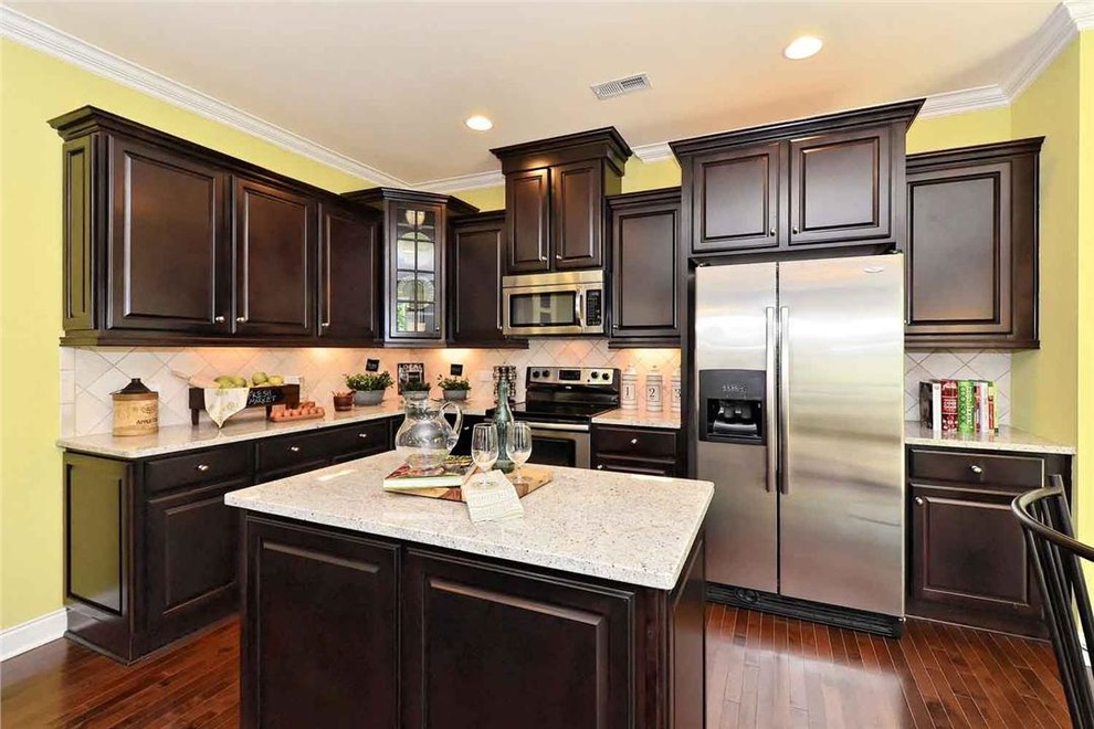 Espresso Cabinets Kitchen Kitchen Transitional with Corner Kitchen Dramatic Espresso