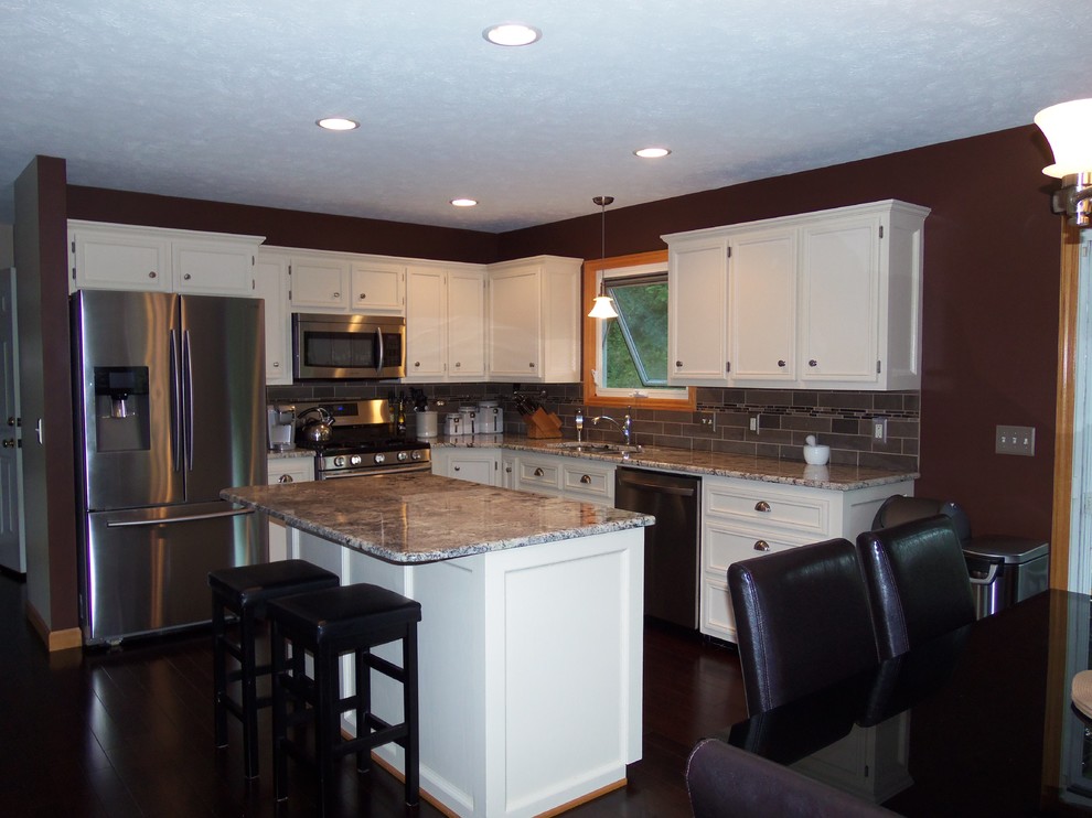 Espresso Wood Floors Kitchen Traditional with Backsplash Espresso Wood Flooring