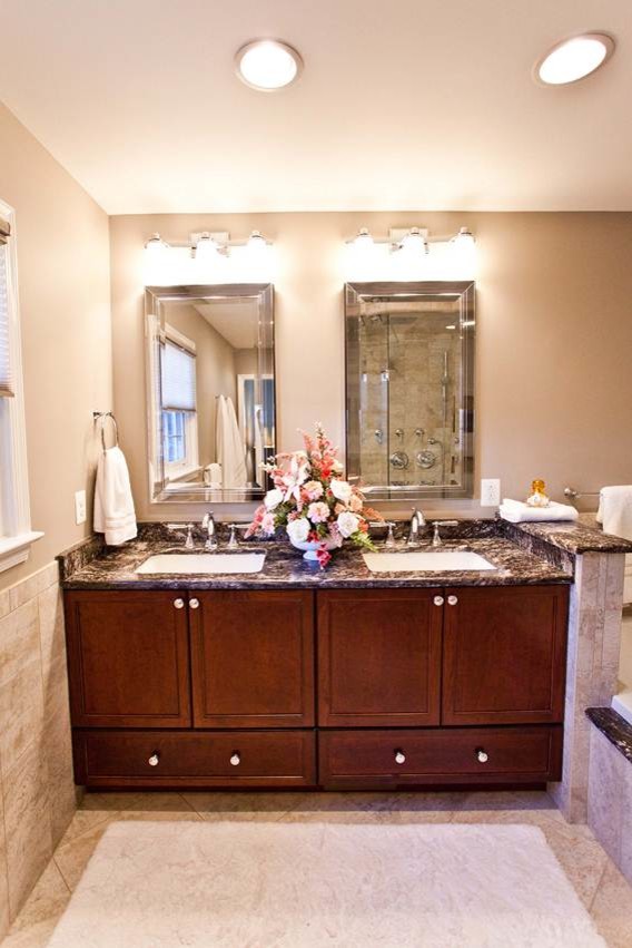 Exotic Granite Countertops Bathroom Traditional with Beveled Mirrors Burke Coty