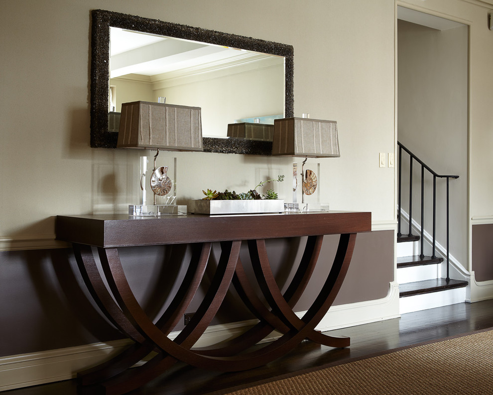 Expandable Console Table Hall Contemporary with Antique Baseboard Berkeley Chair