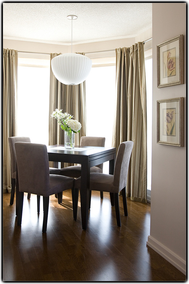 Expandable Dining Table Dining Room Contemporary with Curtain Panels Curtains Dining