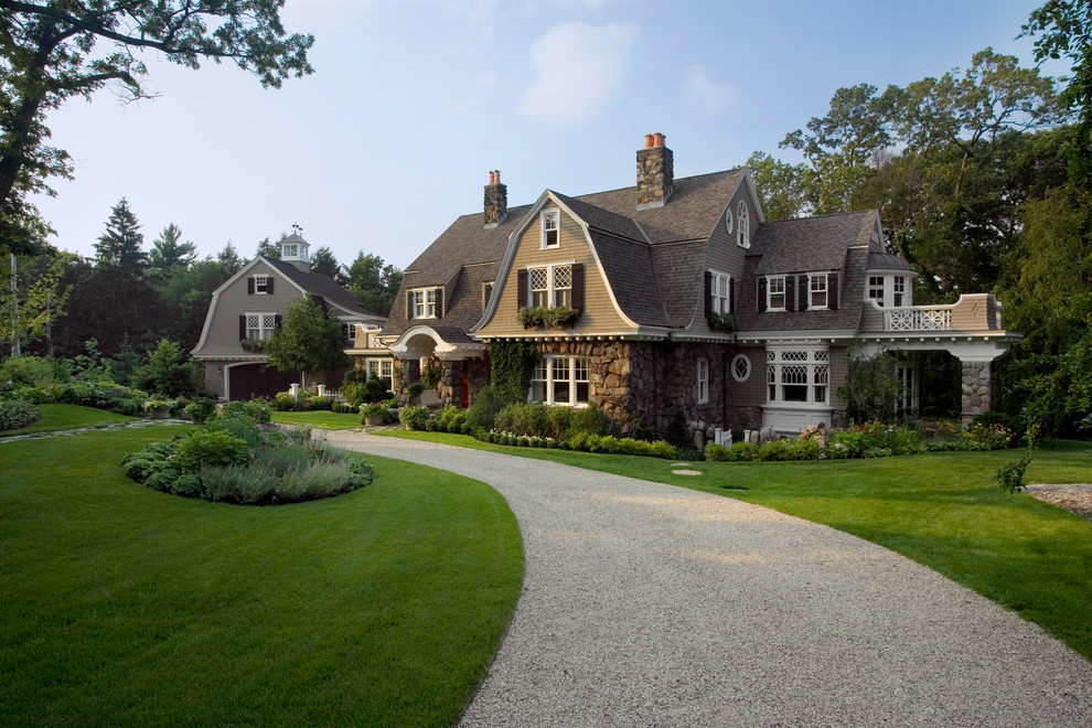 exterior home designs Exterior Traditional with archway beige exterior beige