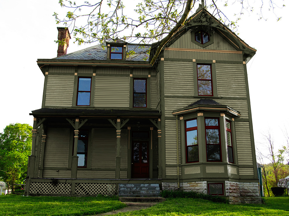 Exterior Paint Schemes Exterior Traditional with Antique Drab Green Earth1