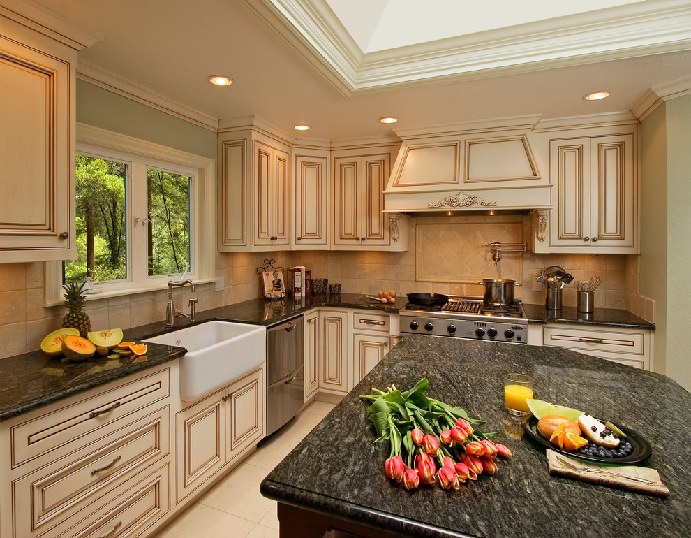 Exterior Shutter Ideas Kitchen Traditional with Antiqued Brown Felicetta Designs