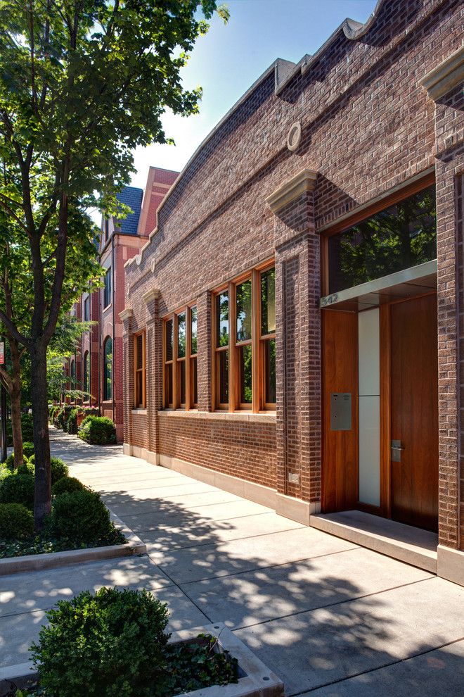 Exterior Trim Ideas Exterior Industrial with Brick Contemporary Door Converted