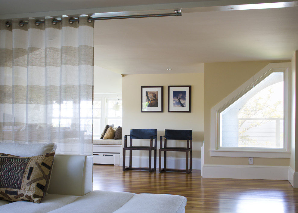 Extra Long Curtain Rods Family Room Beach with Angled Window Beige Bench