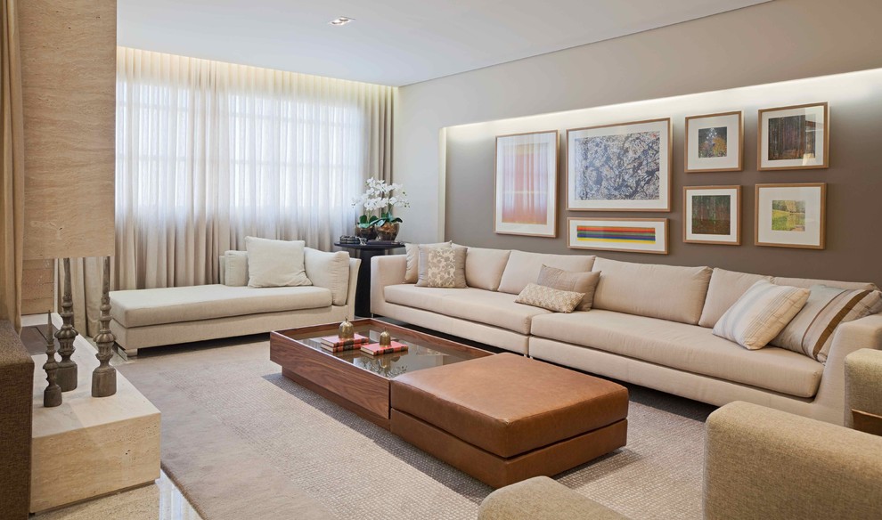 Extra Long Sofas Family Room Contemporary with Art Lighting Beige Couch