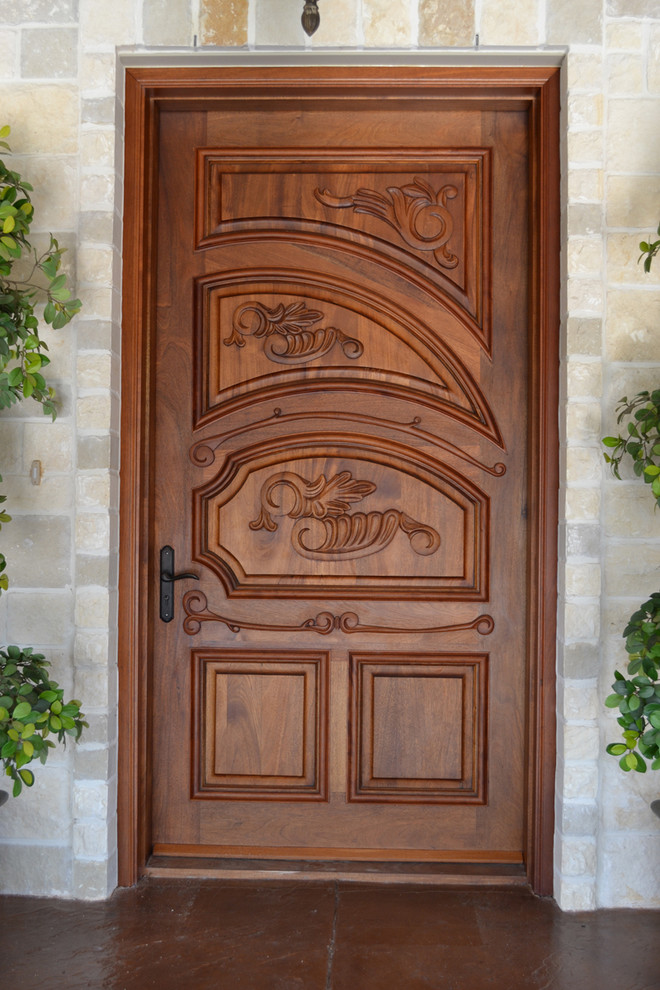 Fancy Front Doors Entry Traditional with Custom Solid Mahogany Doors