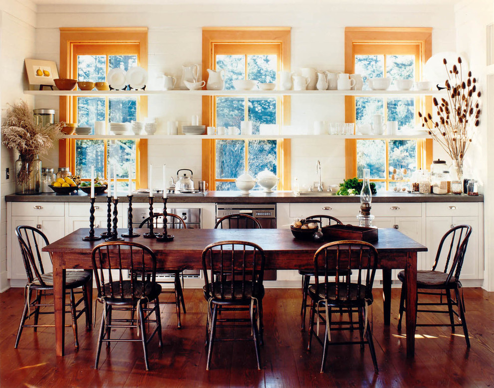Farmhouse Table and Chairs Dining Room Rustic with Cabin Canister Set Ceramics