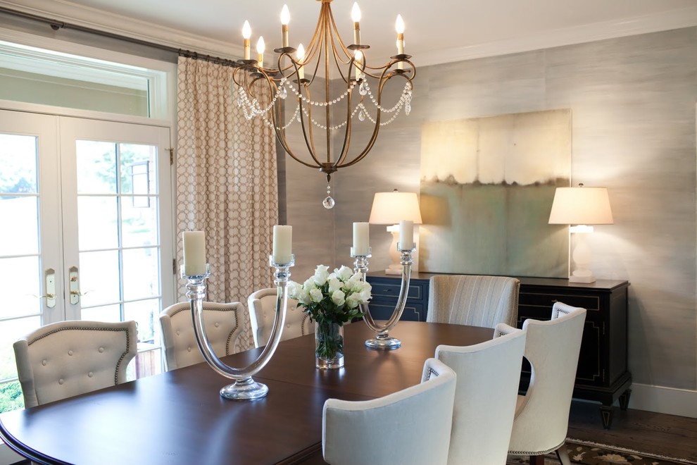 Faux Candle Chandelier Dining Room Transitional with None 