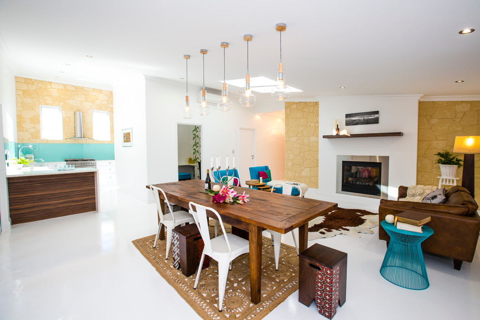 Faux Fur Rug Dining Room Contemporary with Beacon Lighting Brown Leather