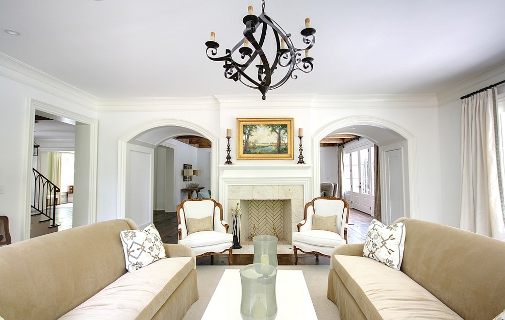 Faux Limestone Fireplace Living Room Traditional with None 