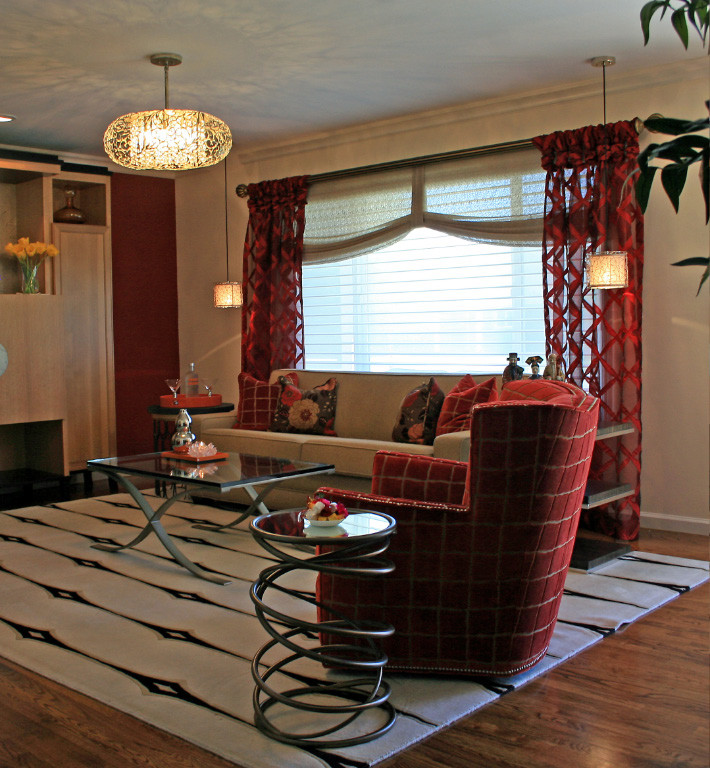 Faux Painting Cabinets Living Room Contemporary with Area Rug Asian Design