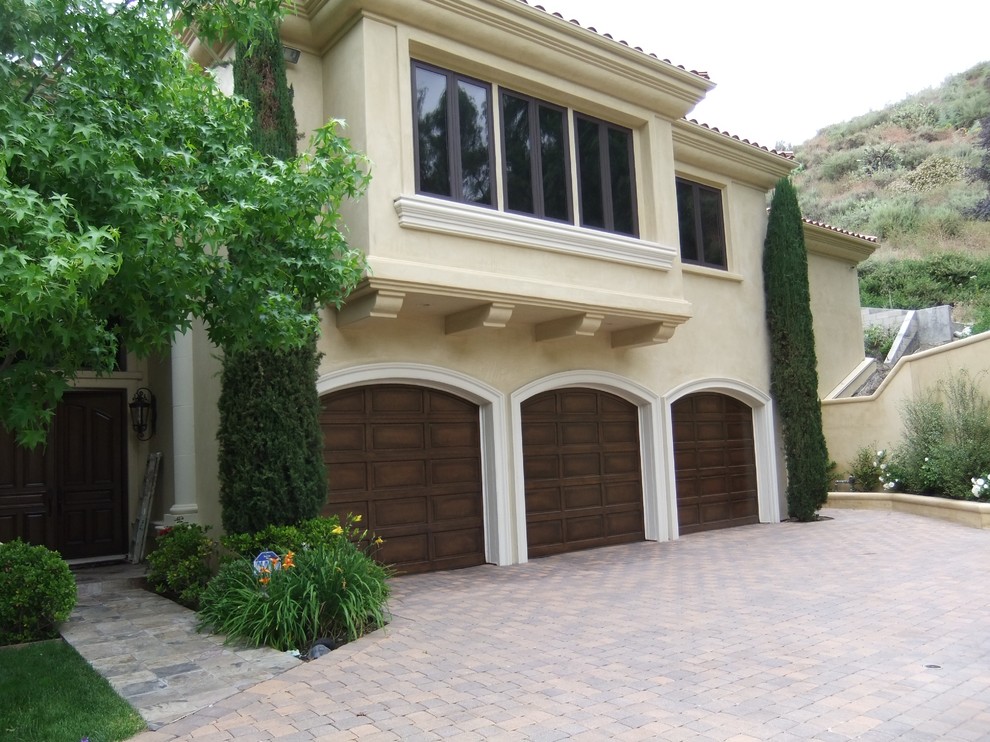 Faux Wood Garage Doors Exterior Mediterranean with Faux Faux Wood Garage