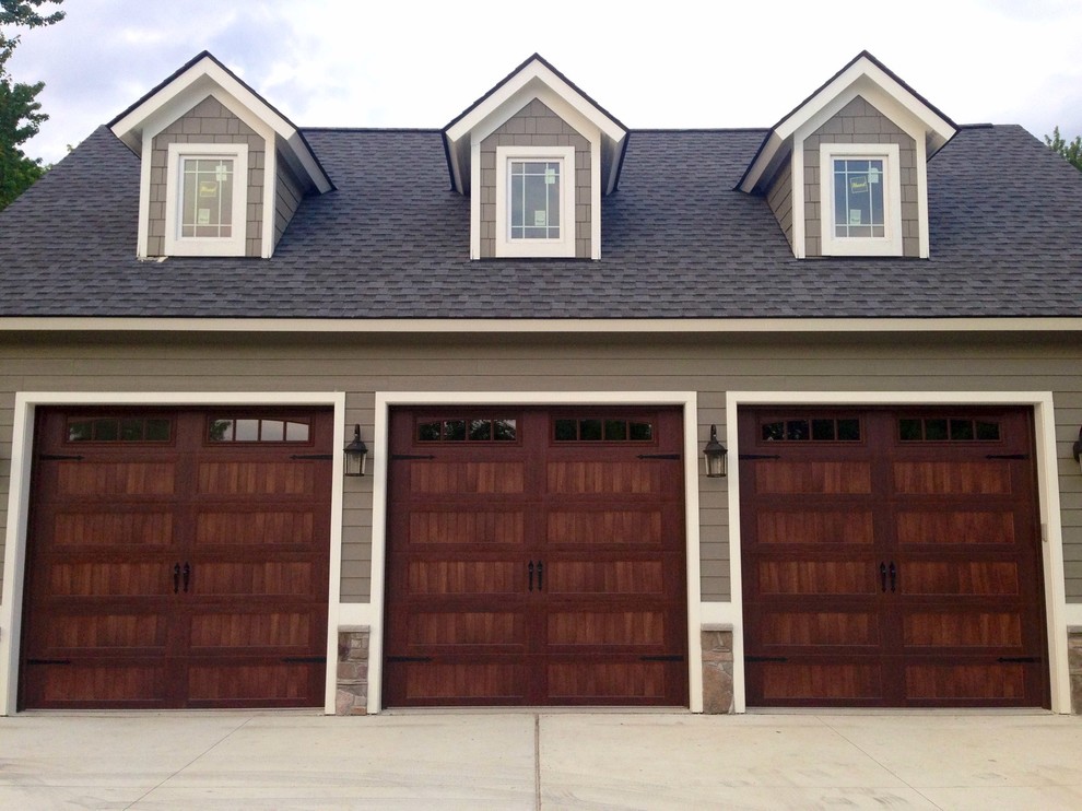 Faux Wood Garage Doors Garage and Shed Traditional with Custom Garage Doors Garage