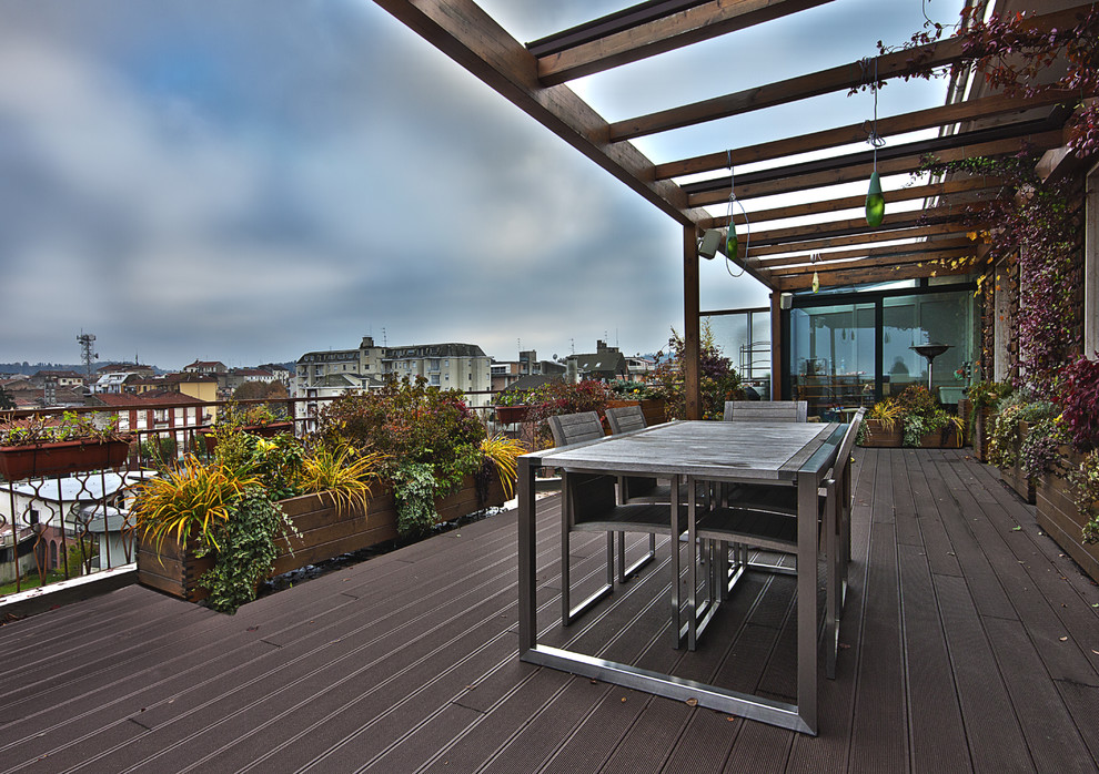Fiber Clay Planters Deck Contemporary with Covered Patio Deck Outdoor