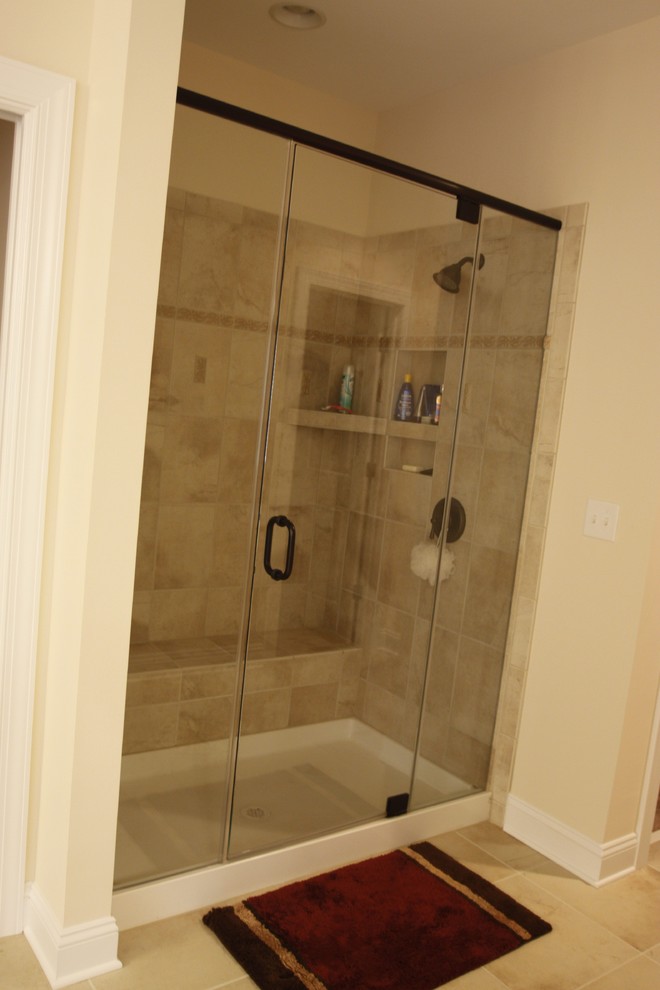 Fiberglass Shower Pan Bathroom Traditional with None 