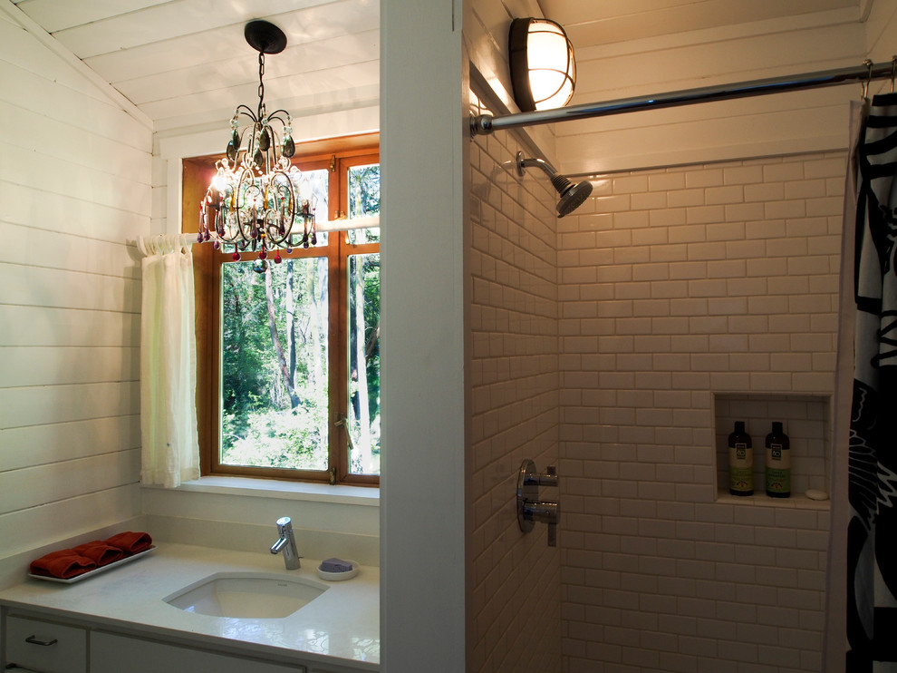 Fiberglass Shower Stalls Bathroom Eclectic with Ann Sacks Bainbridge Island
