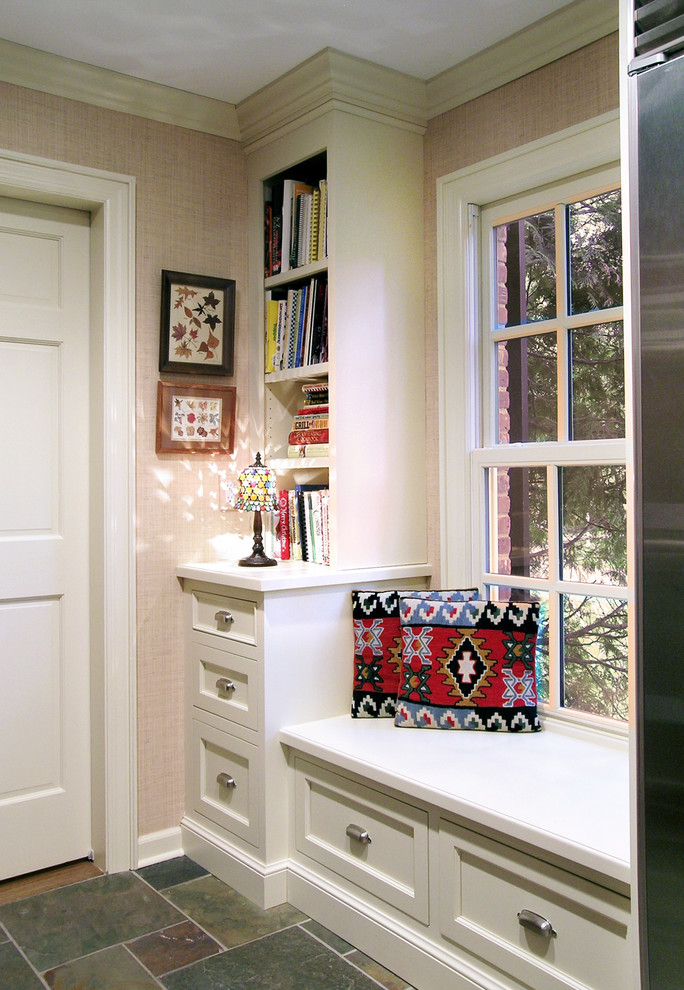 Filing Cabinet Bench Spaces Traditional with Alcove Bin Pulls Bookshelf