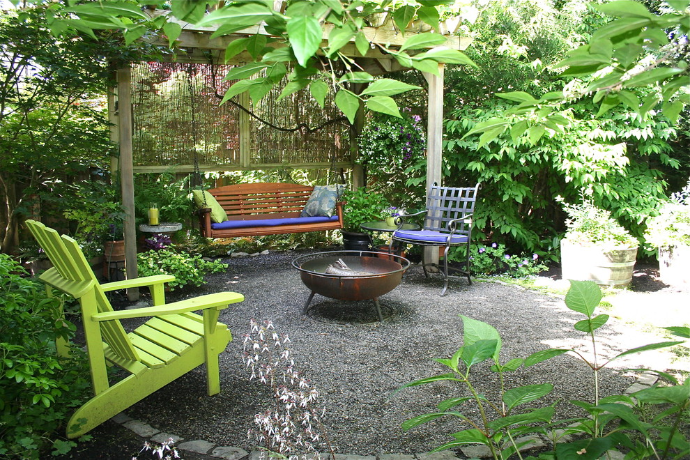 Fire Pits Ideas Patio Traditional with Adirondack Chair Arbor Bench