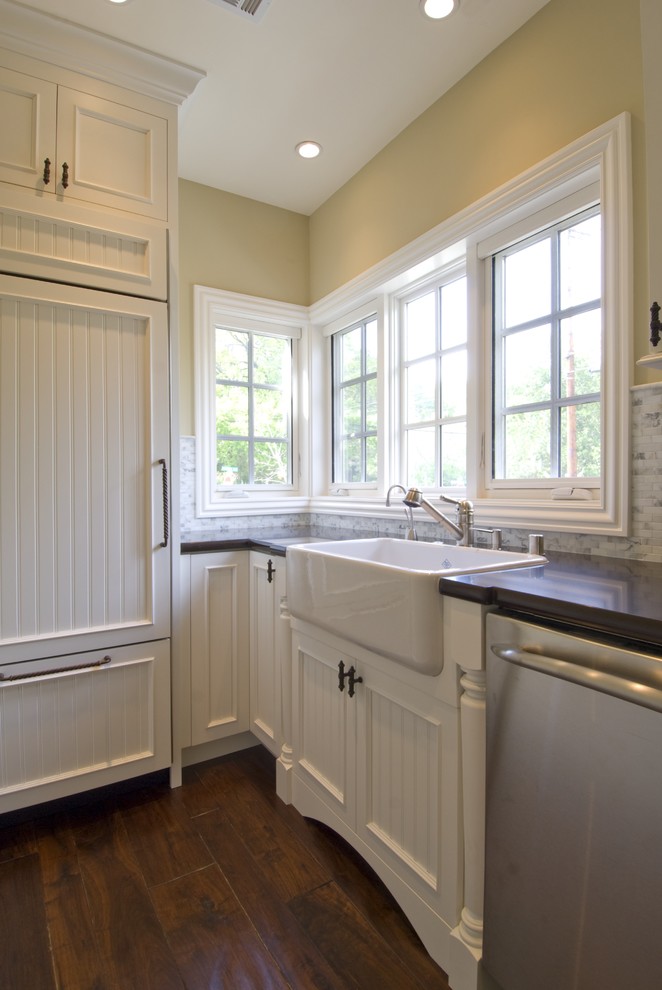 Fireclay Sink Reviews Kitchen Traditional with Beadboard Cabinet Front Fridge