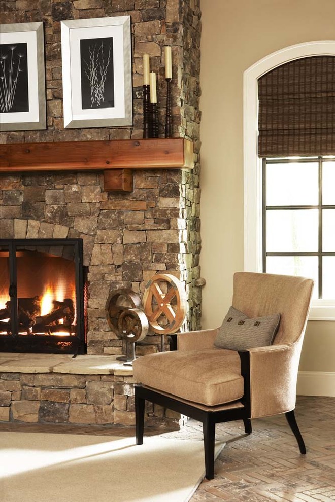 Fireplace Mantel Height Family Room Contemporary with Accessories Art Chair Contemporary