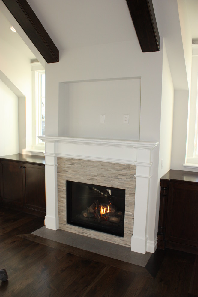 Fireplace Stone Veneer Home Office Traditional with None 