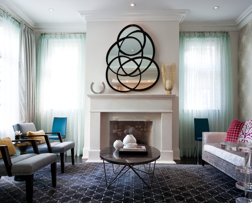 Fireplace Surround Ideas Living Room Transitional with Acrylic Side Table Beige