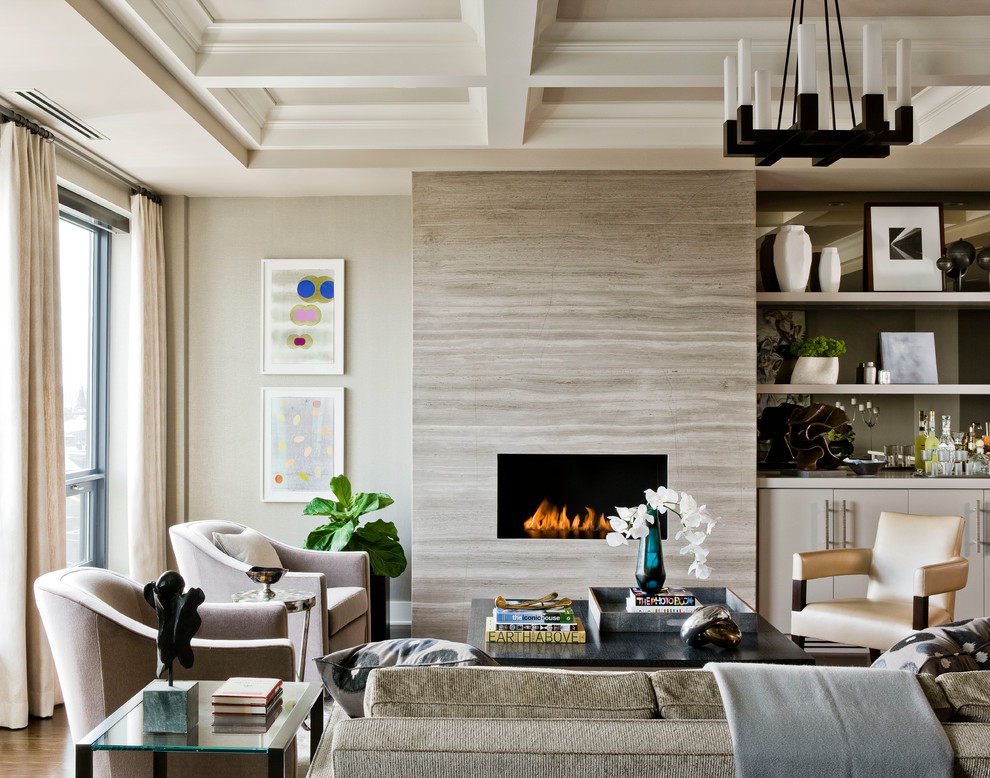 Fireplace Surround Kits Living Room Transitional with Ann Sacks Art Boyd