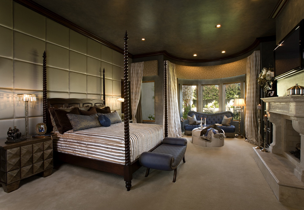 Fitted Bed Covers Bedroom Mediterranean with Arizona Bay Window Bedside