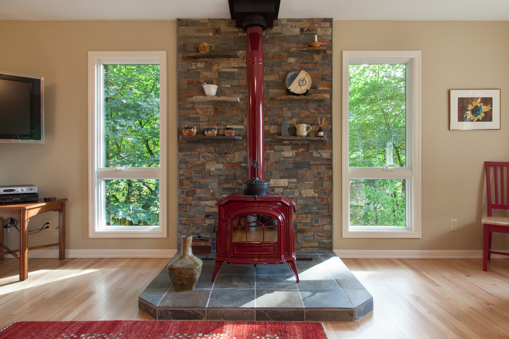 Flat Top Gas Stove Spaces Traditional with Cabin Contemporary Country Joel