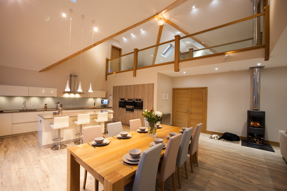 Flat Top Stove Kitchen Contemporary with Adjustable Bar Stools Beige