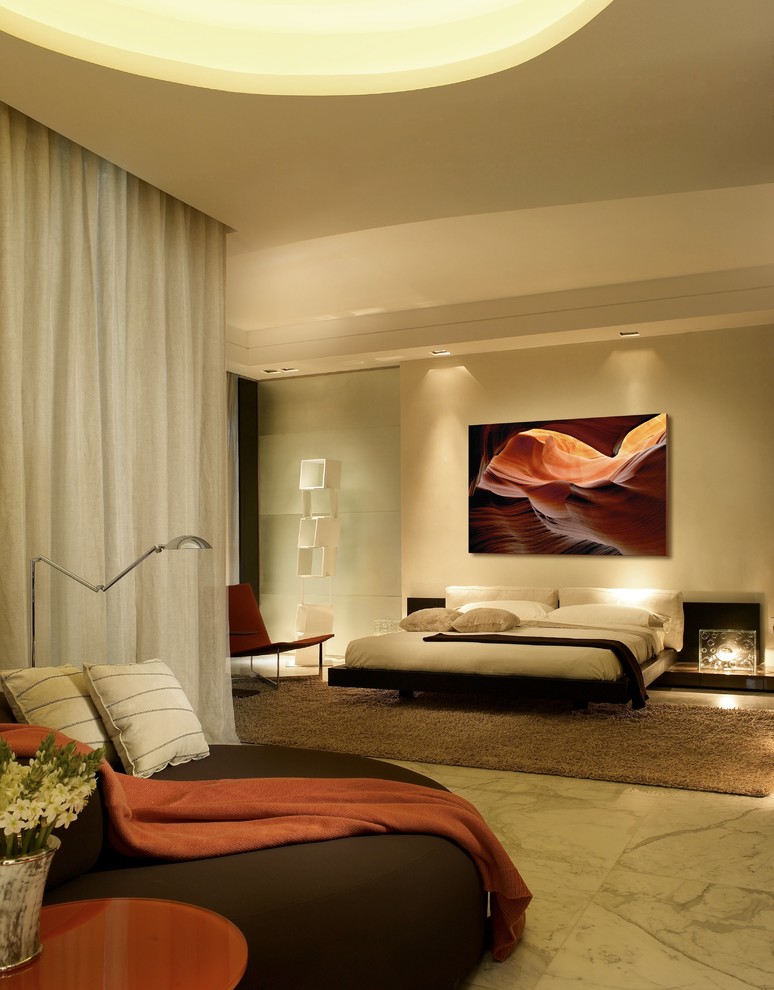Floating Platform Bed Bedroom Modern with Aventura Brickell Coconut Grove