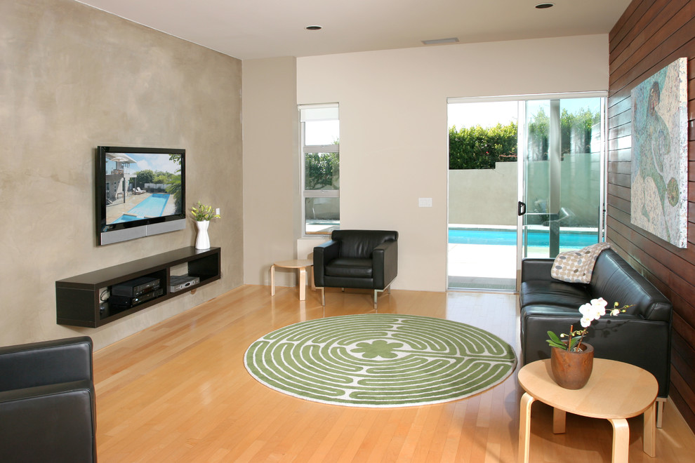 Floating Shelf for Tv Family Room Modern with Circular Rug Flat Screen