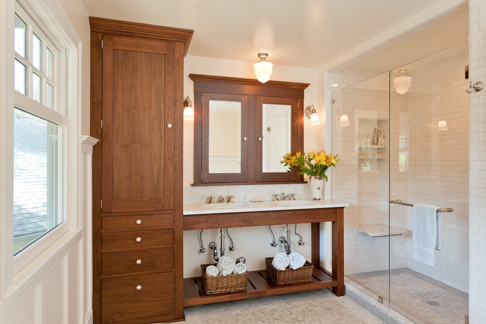 Floating Shower Bench Bathroom Traditional with Double Vanity Floating Shower