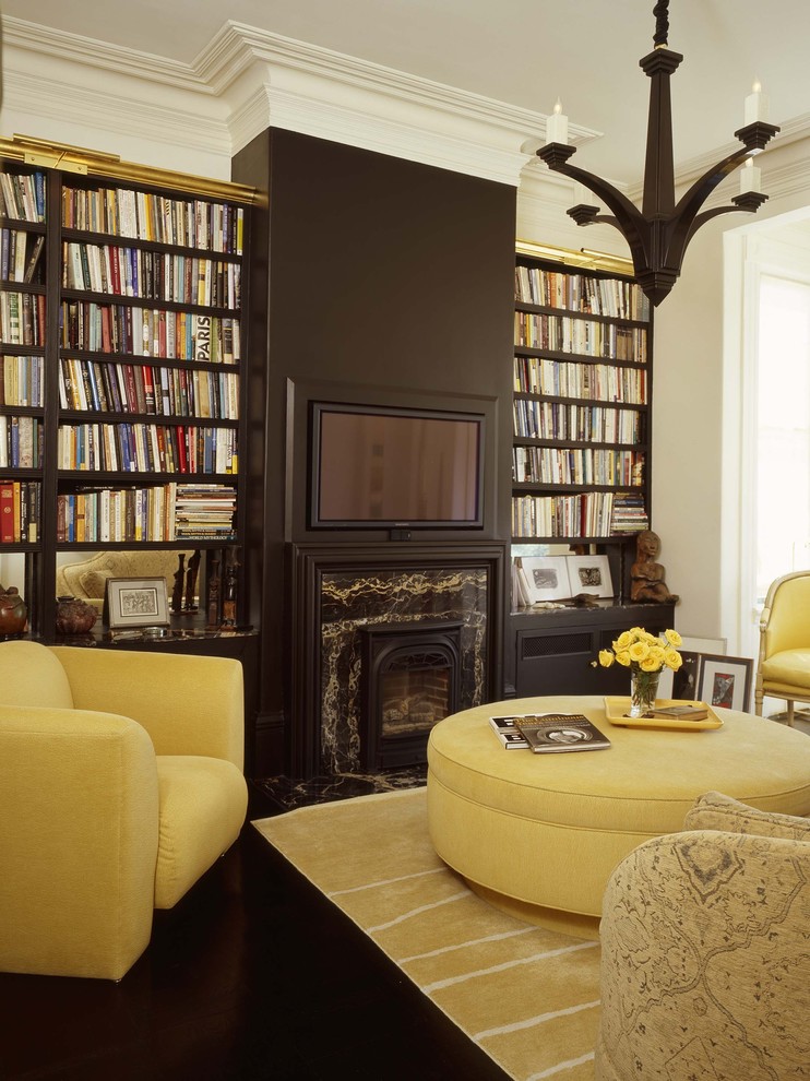 Floor to Ceiling Bookcase Living Room Eclectic with Accent Wall Area Rug