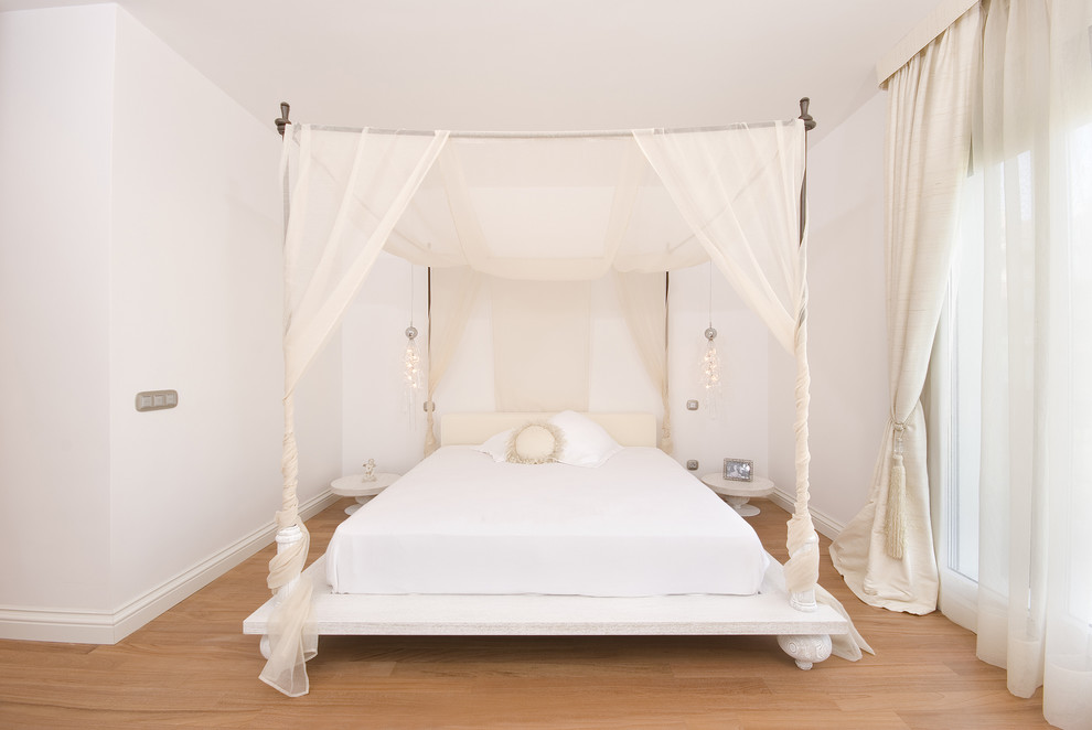 Floor to Ceiling Drapes Bedroom Eclectic with Baseboards Canopy Bed Curtains
