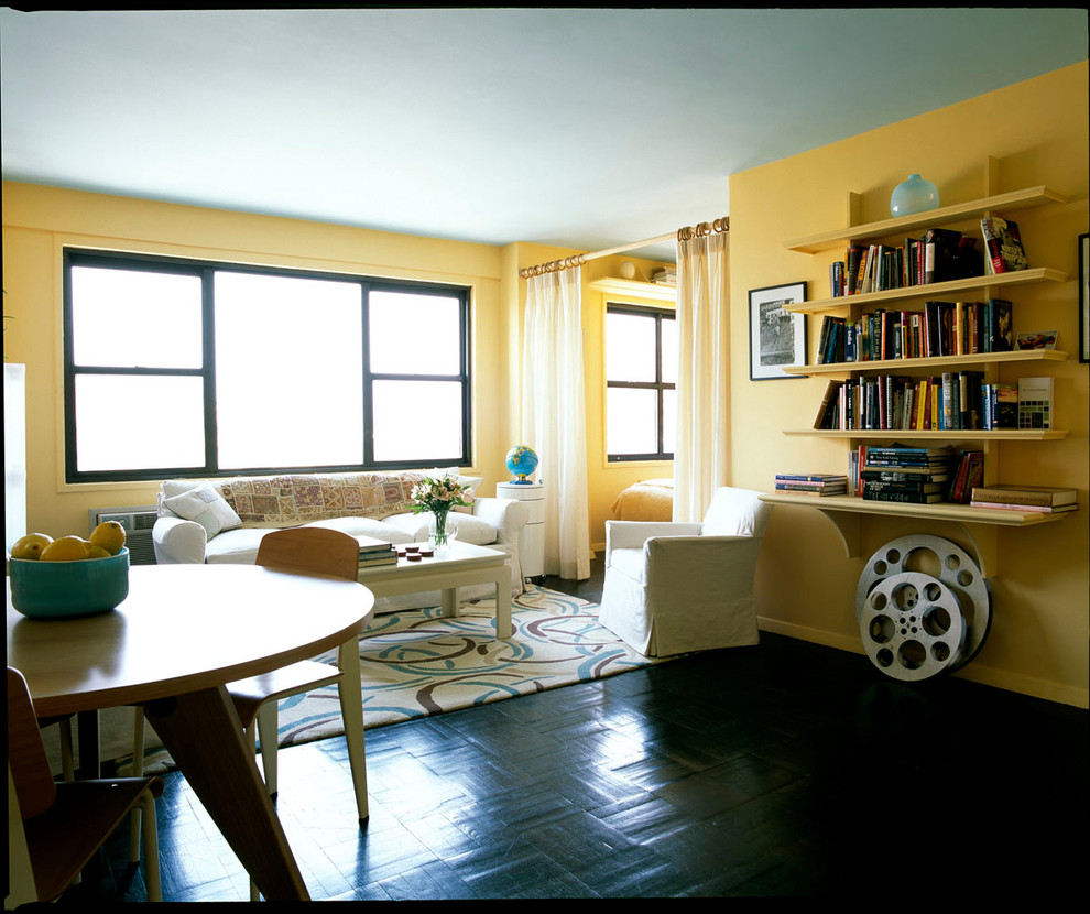Floor to Ceiling Drapes Living Room Contemporary with Black Floor Bookshelf Curtain
