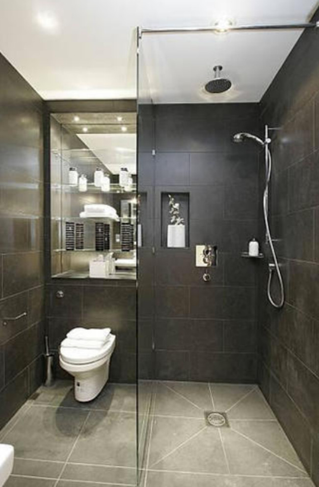 Floor to Ceiling Window Bathroom Contemporary with None 