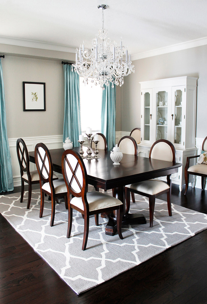 Flush Mount Crystal Chandelier Dining Room Traditional with Beige Dining Chair Blue