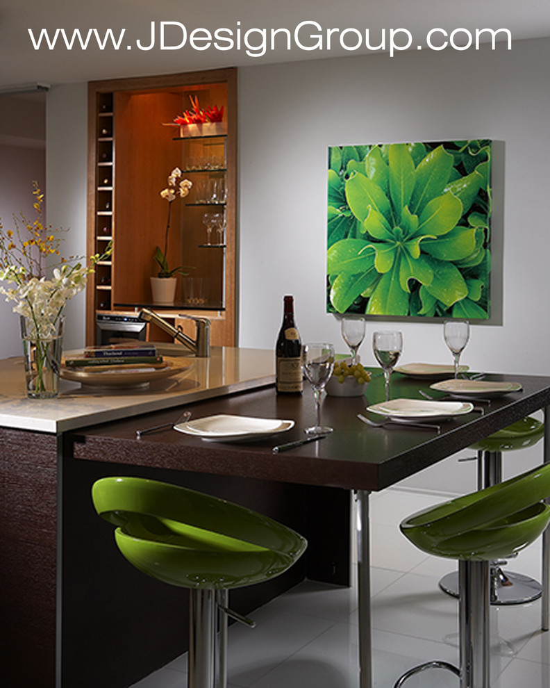 Folding Dining Table Dining Room Contemporary with Aventura Brickell Brickell Key