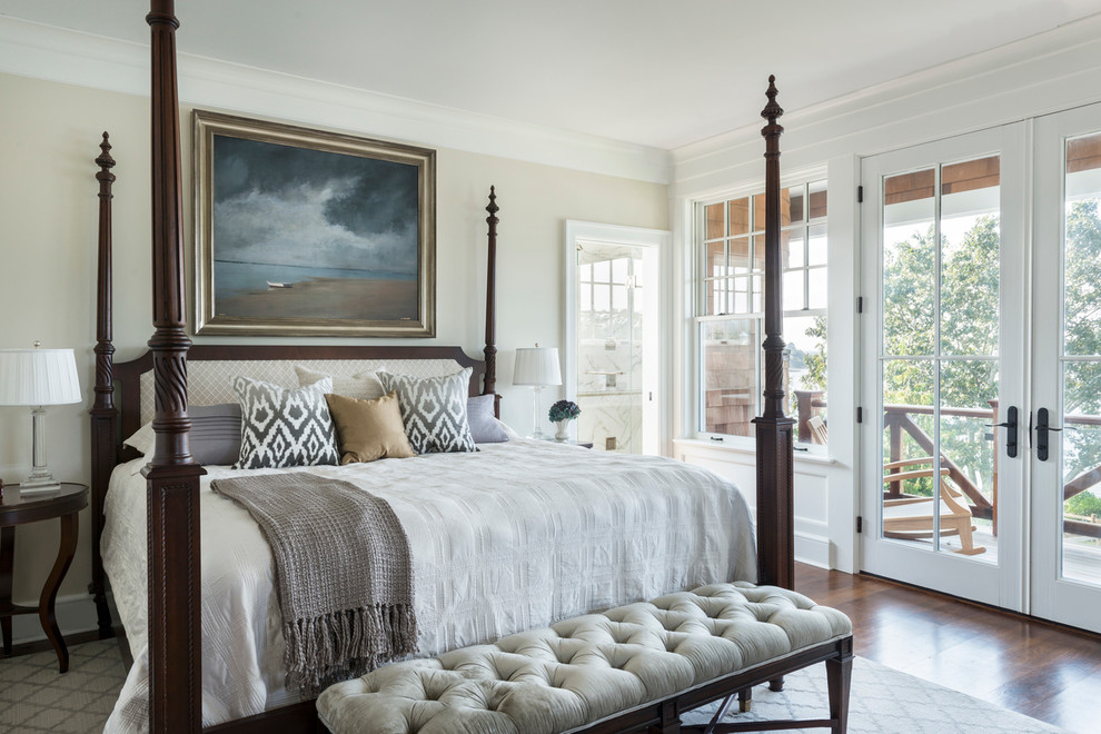 Four Poster Beds Bedroom Beach with Decorative Throw Pillows End