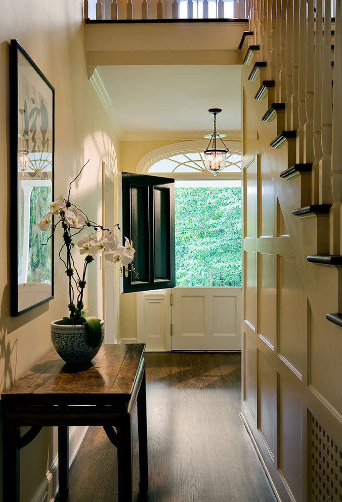 Foyer Lighting Ideas Hall Traditional with Barn Door Beadboard Chandelier