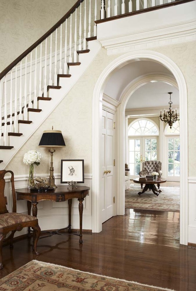 Foyer Table Ideas Entry Traditional with Accessories Antique Arch Chair
