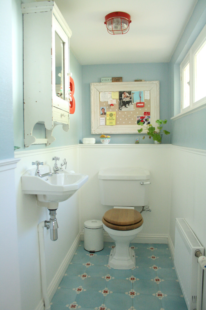Framed Cork Board Bathroom Eclectic with None 