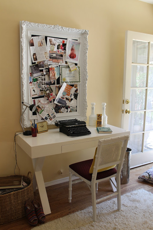 Framed Cork Board Home Office Eclectic with Eclectic Home Office 