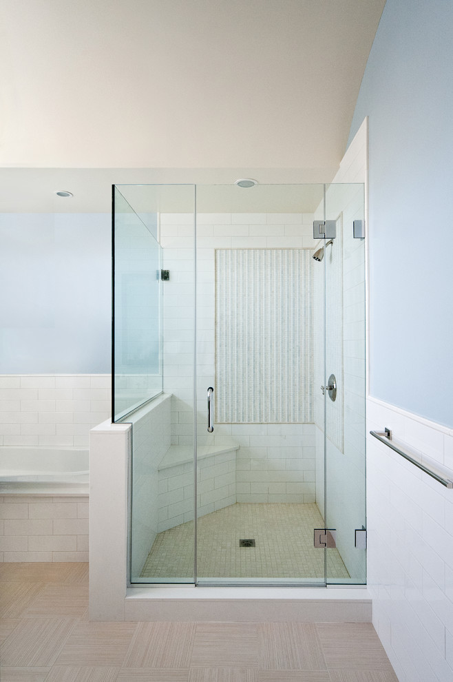 Frameless Shower Door Bathroom Contemporary with All Heavy Glass Frameless